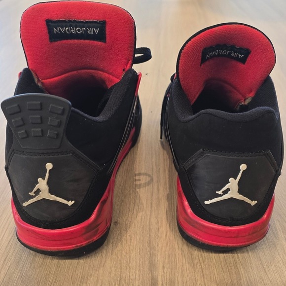 Nike Air Jordan 4 Retro Red Thunder  Black Red US Size 7 - Picture 4 of 8